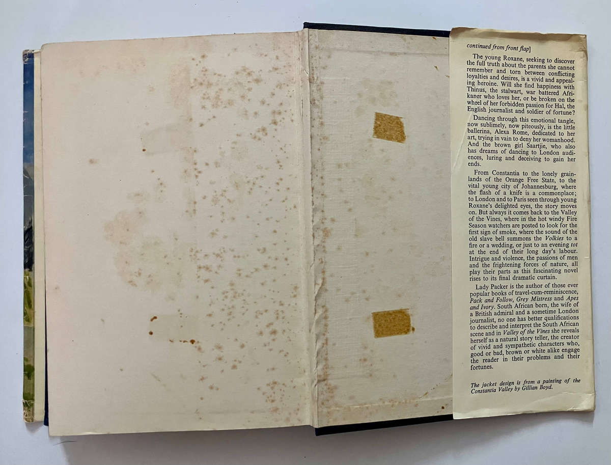Valley of the Vines - Joy Packer. Hardcover w dj, 1st Ed. 3rd Impr. 1955