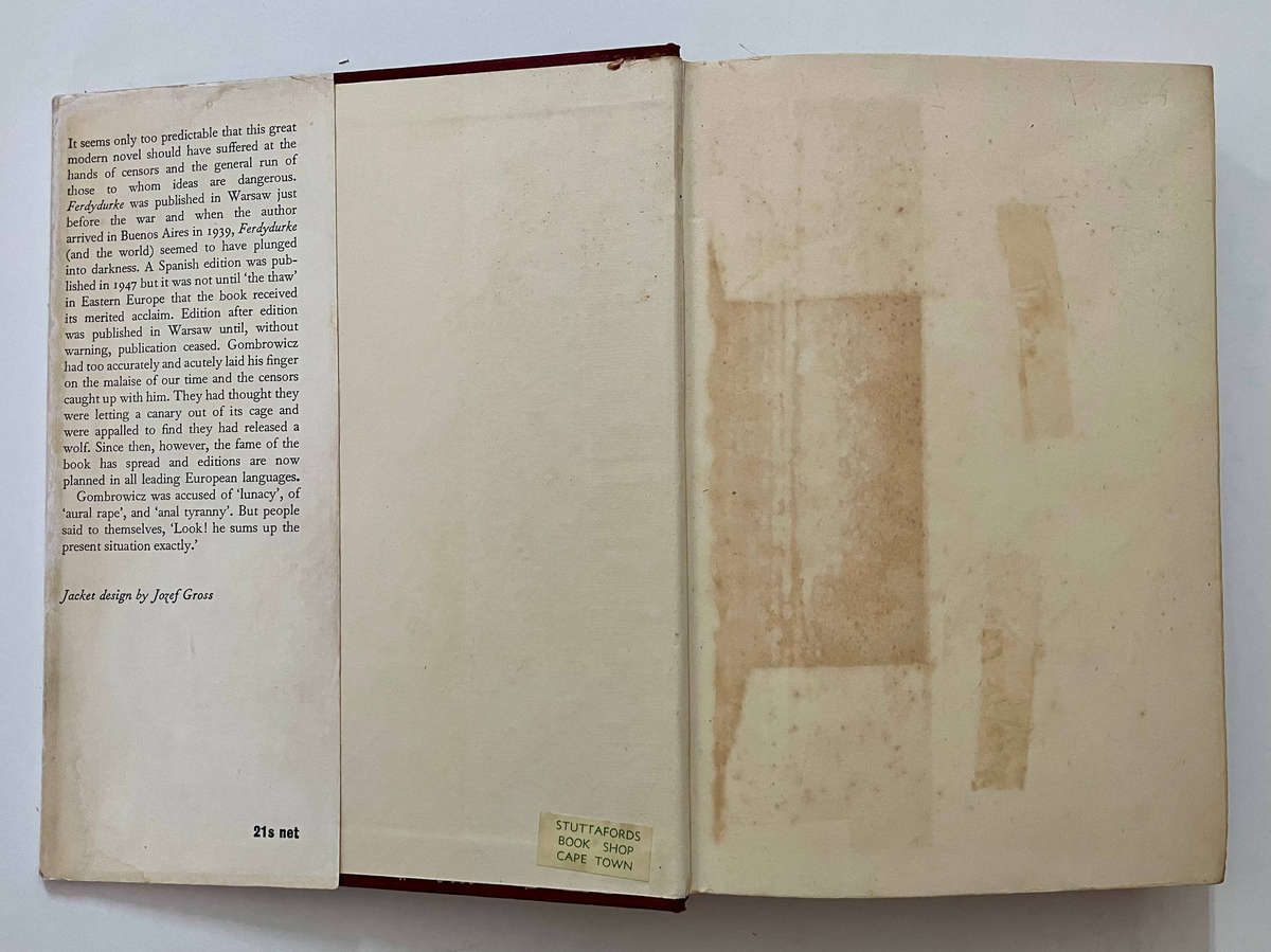 Ferdydurke - Witold Gombrowicz. Hardcover w dj. 1st Eng Ed. 1961