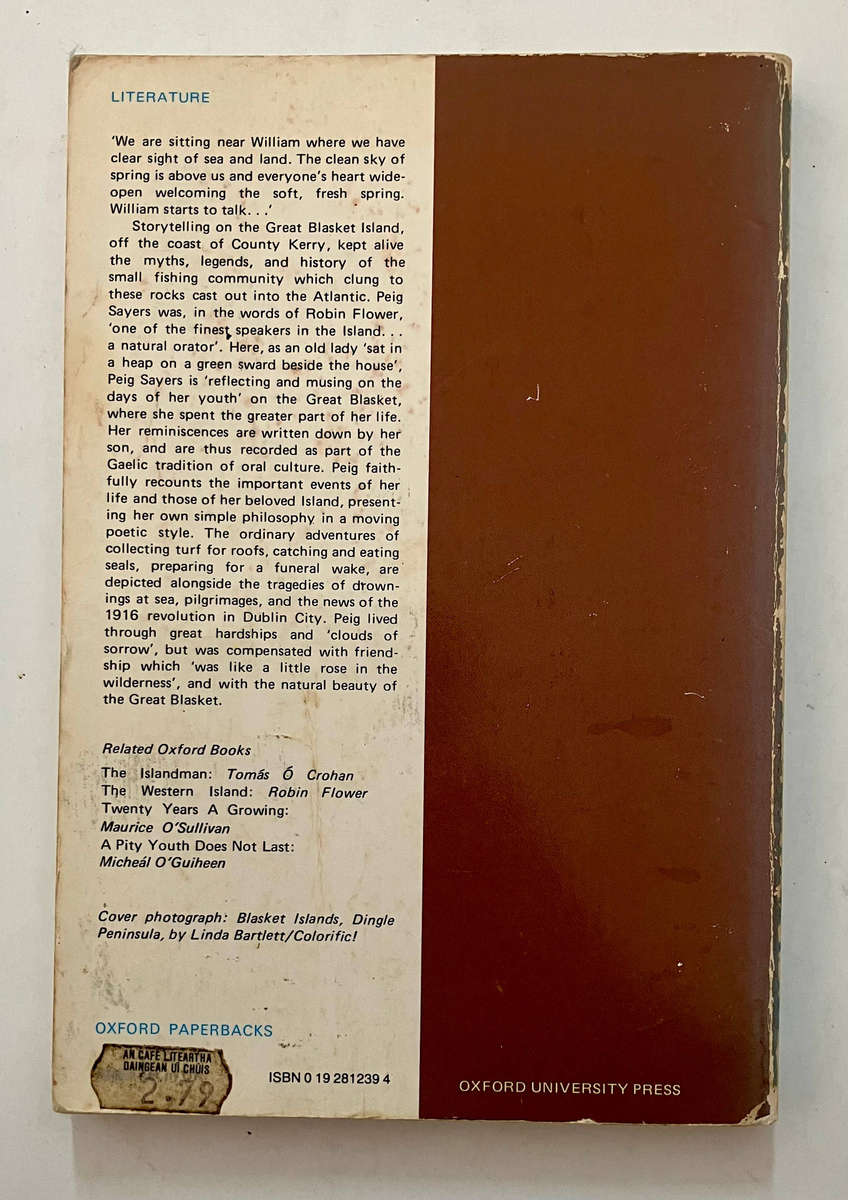 An Old Woman's Reflections -  Peig Sayers. Softcover reprint 1982