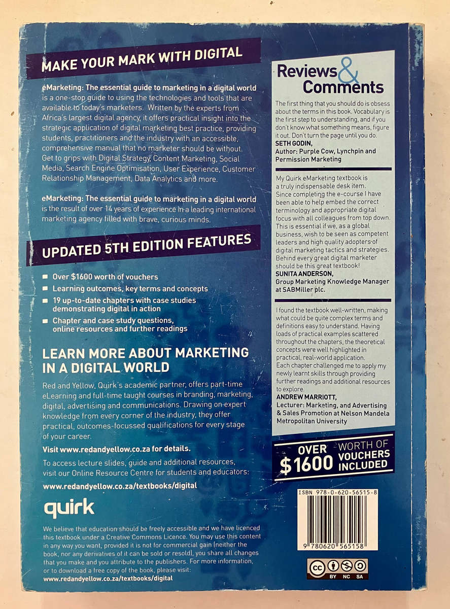 eMarketing: The Essential Guide to Marketing in a Digital World. Softcover, 5th Ed, 2013