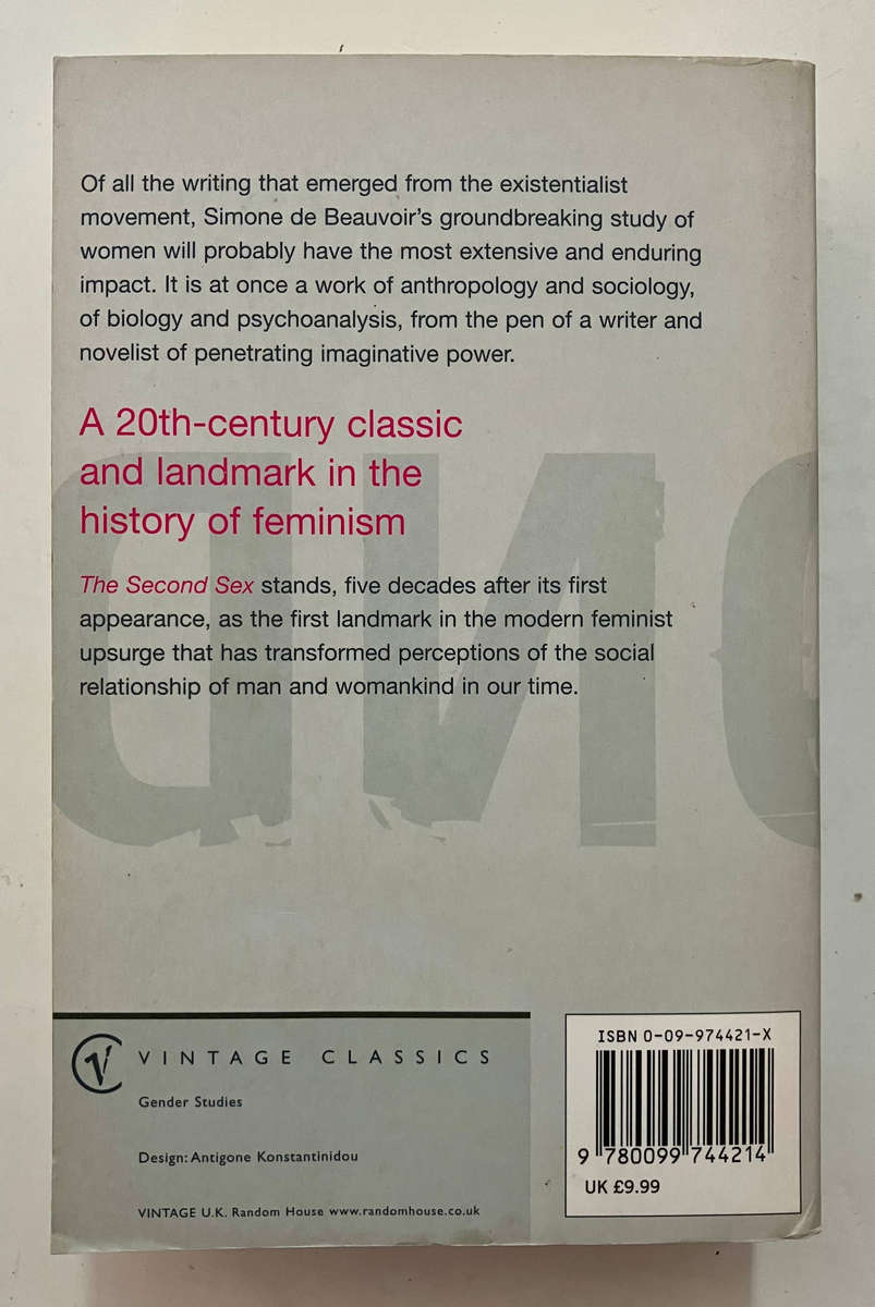 The Second Sex - Simone de Beauvoir, Vintage Classics, 1997 Softcover