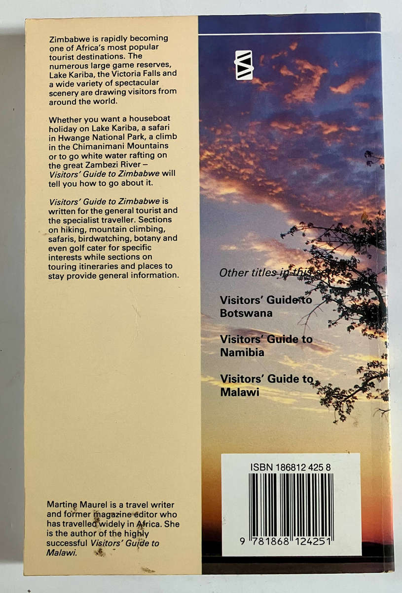 Visitor's Guide to Zimbabwe - Martine Maurel. SCARCE Softcover, 1st Ed. 2nd Impr. 1994