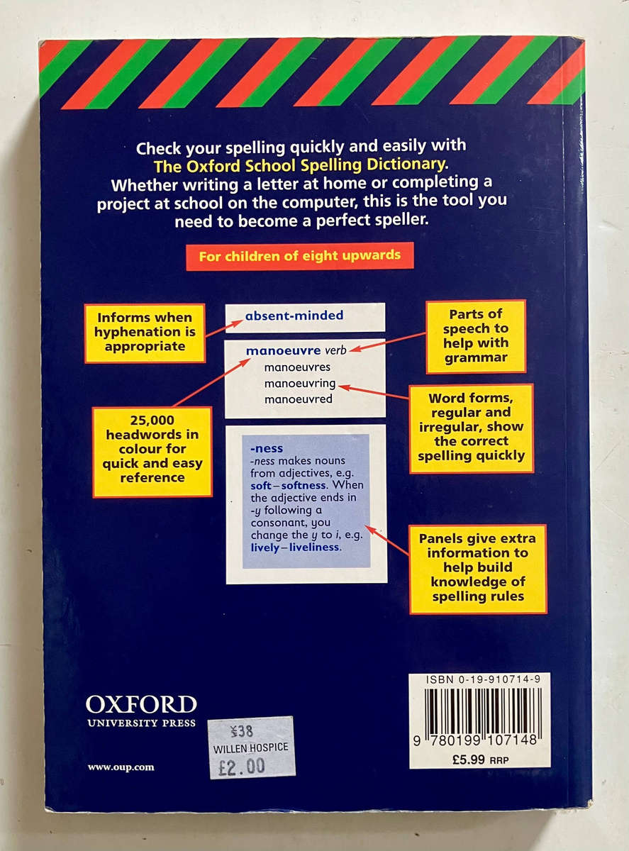 OXFORD School Spelliing Dictionary - Robert Allen. Softcover, 1st Ed. 2001