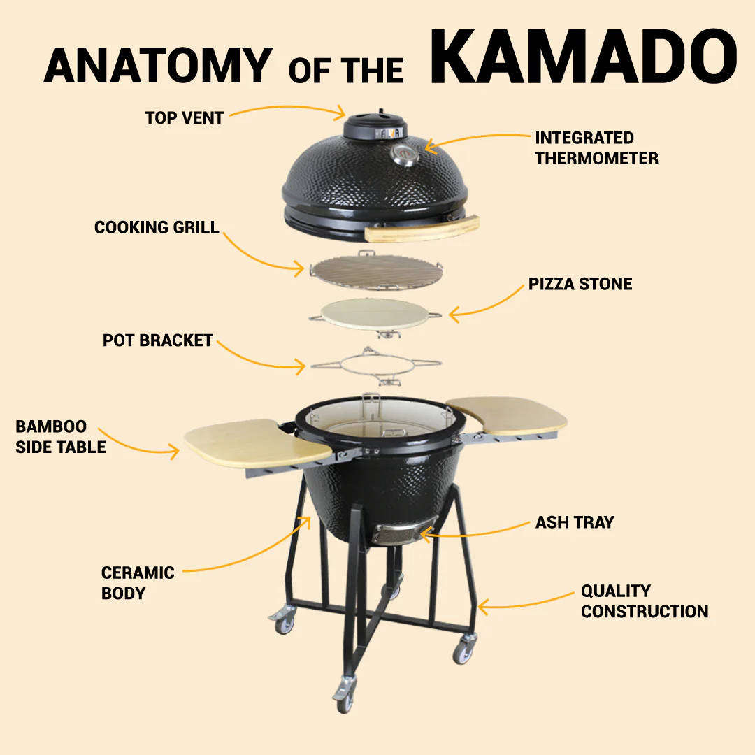 Alva Kilimanjaro 46cm Ceramic Kamado BBQ Smoker & Grill | Large 18