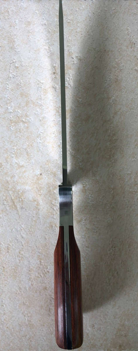 Polished Stainless-Steel Full Tang Hunting Knife and Sheath.