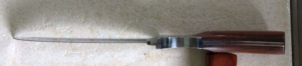 Polished Stainless-Steel Full Tang Hunting Knife and Sheath.