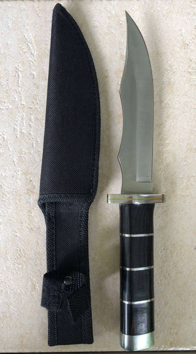 Stainless-Steel Hunting Knife with Sheath.