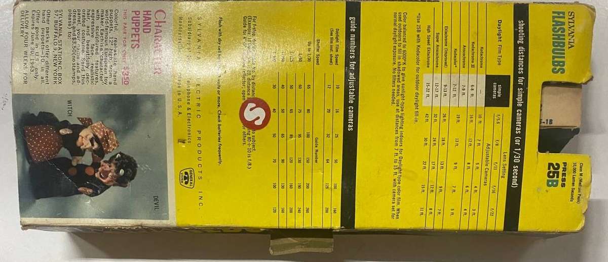 VERY RARE Sylvania Camera Flashbulbs