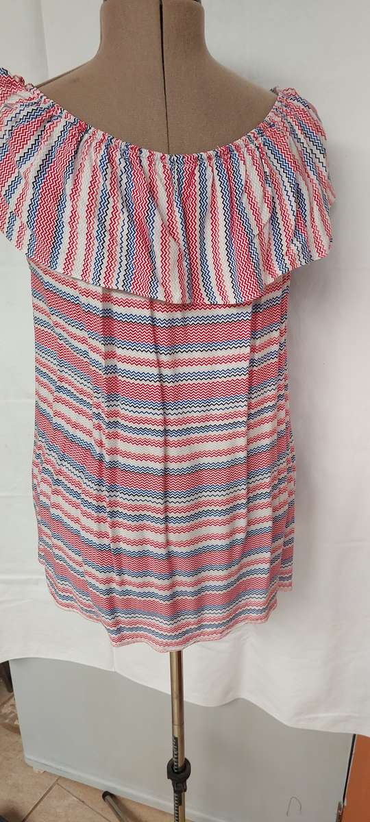 Ladies MILADYS striped off-the shoulder blouse Size 16