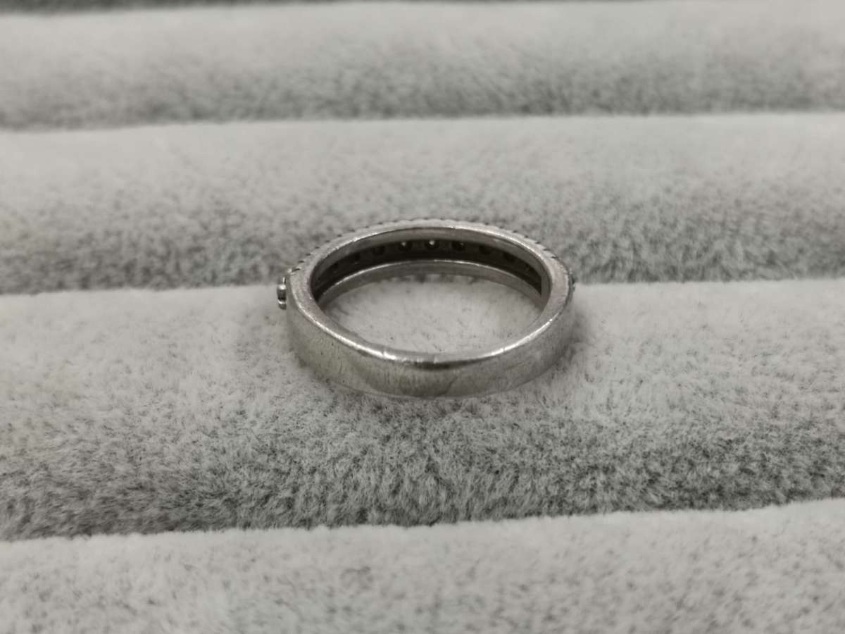 925Silver: Half Eternity Ring - Multiple CZ - Size J3/4