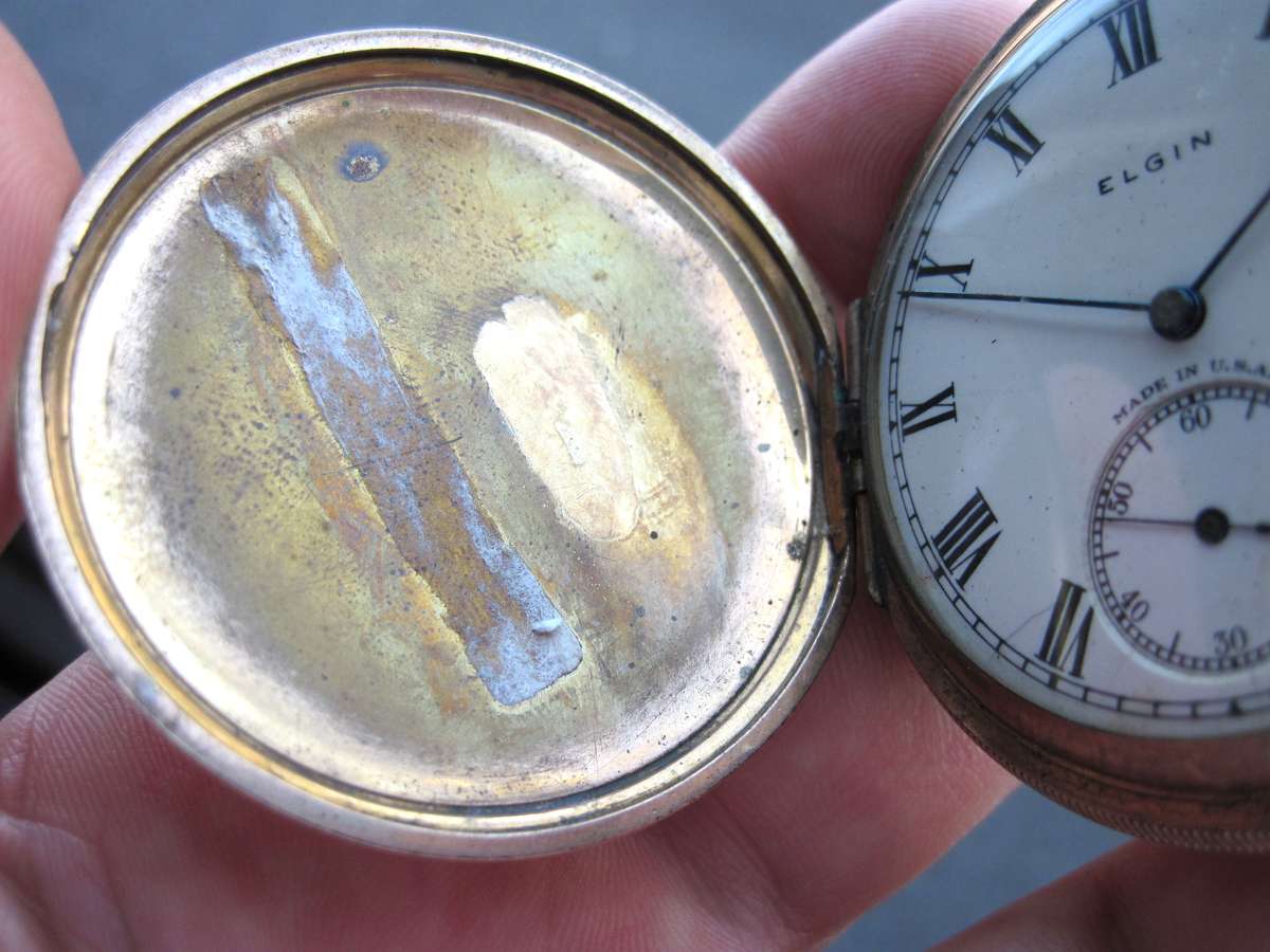 ELGIN Gold-plated hunter pocket watch - For Restoration(Balance Spring)