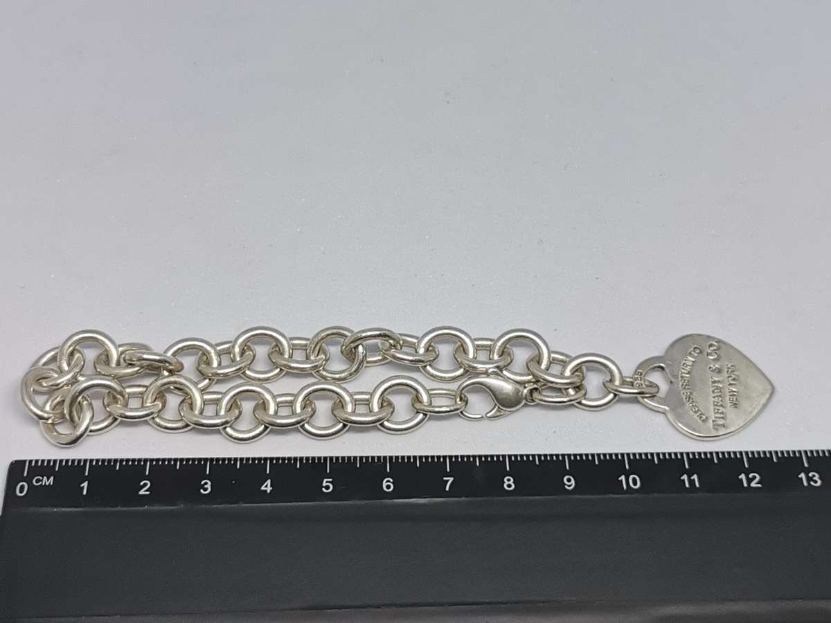 Beautiful Silver Tiffany & Co with Heart Bracelet