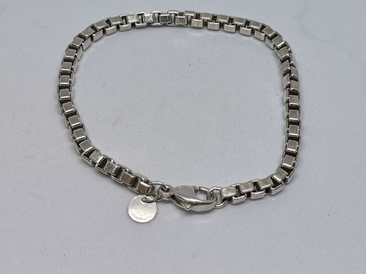 Bulky Silver Tiffany & Co Box Chain Bracelet
