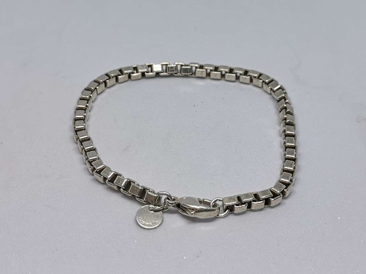 Bulky Silver Tiffany & Co Box Chain Bracelet
