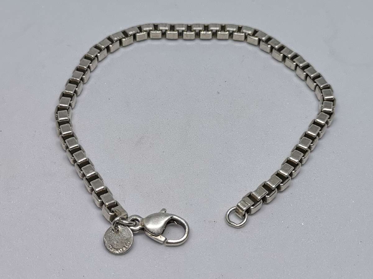 Bulky Silver Tiffany & Co Box Chain Bracelet