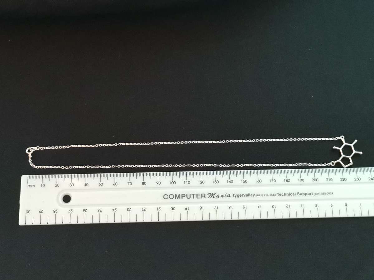 *R1 Auction* Petite Silver Rolo Chain with Molecule Pendant