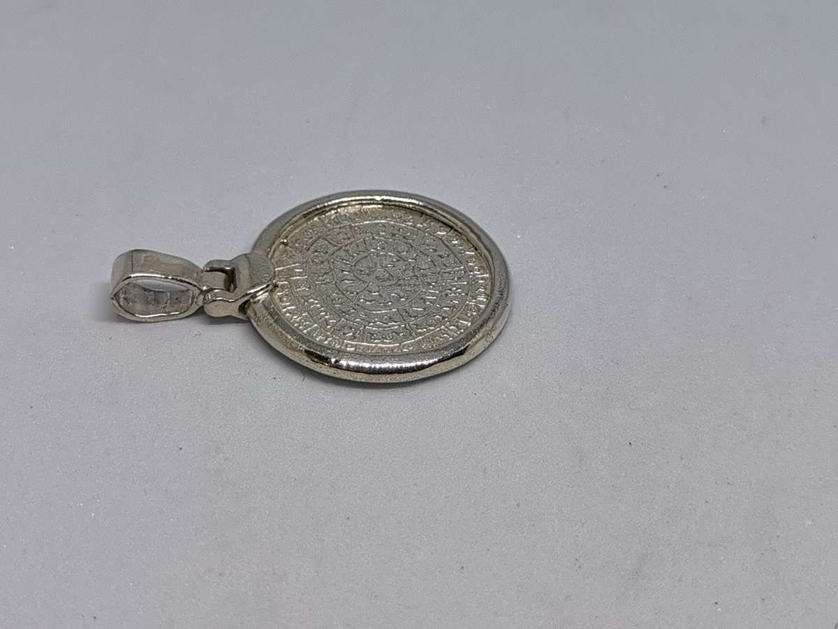 Silver Greek Phaistos Disc Coin Pendant