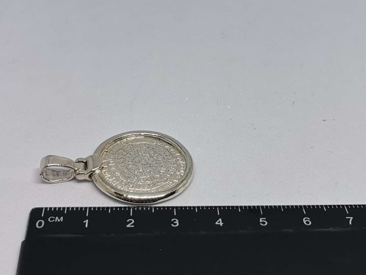 Silver Greek Phaistos Disc Coin Pendant