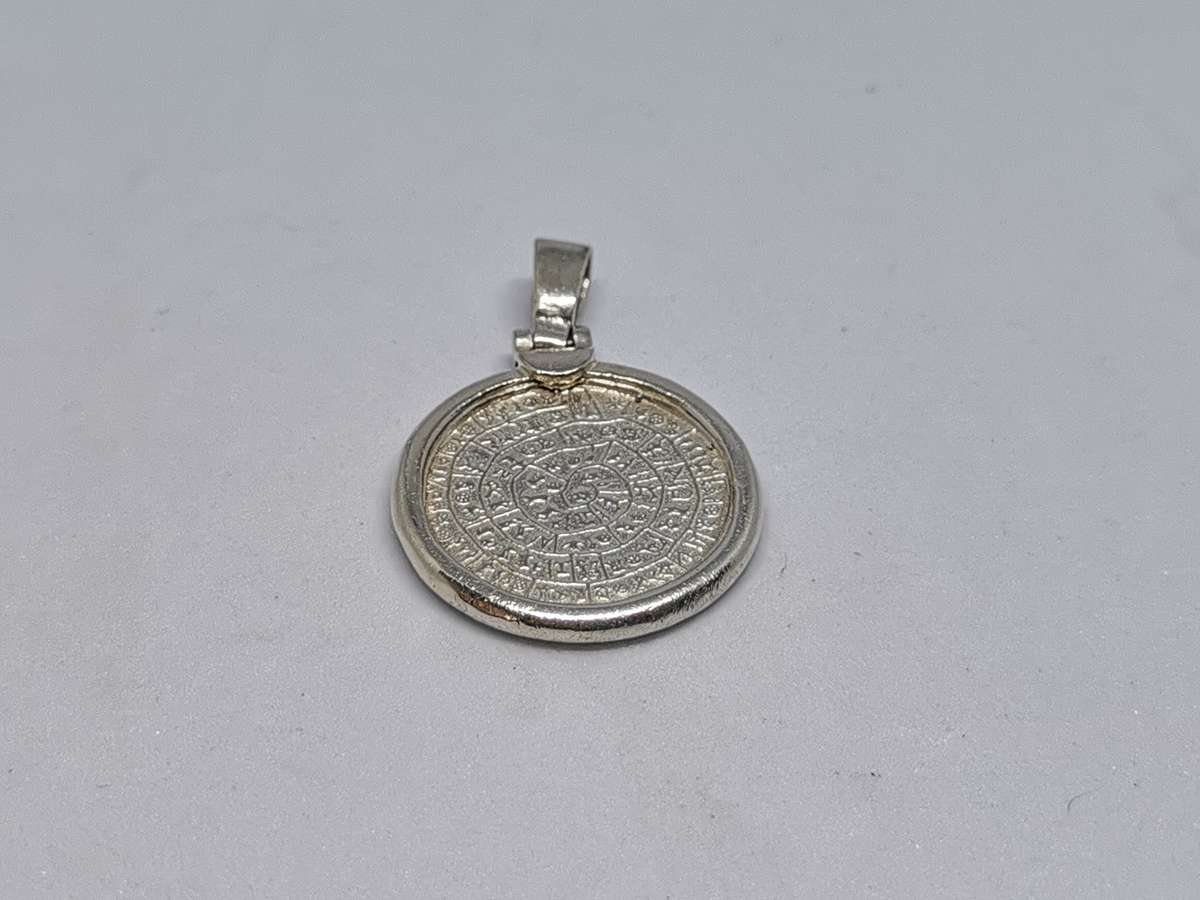 Silver Greek Phaistos Disc Coin Pendant