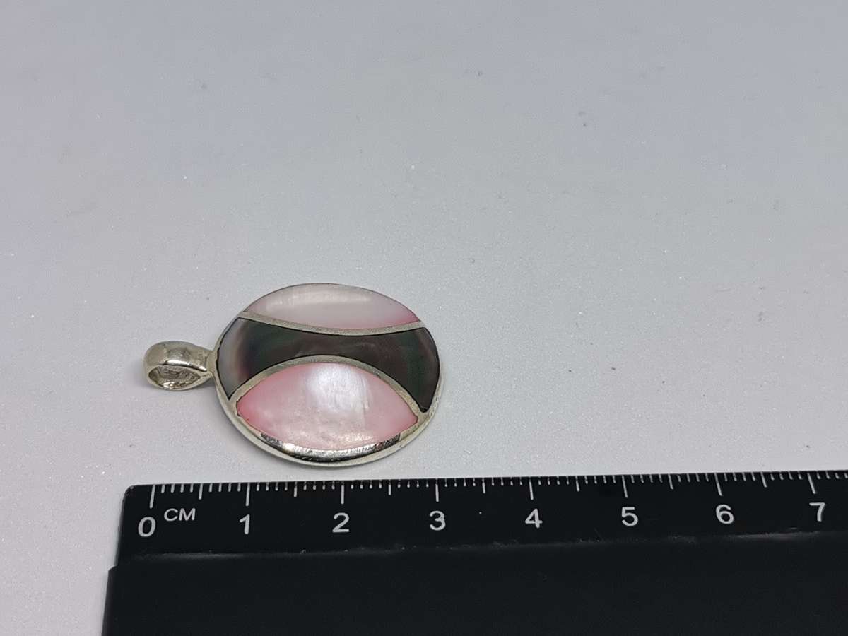 Silver Labradorite and Abalone Pendant