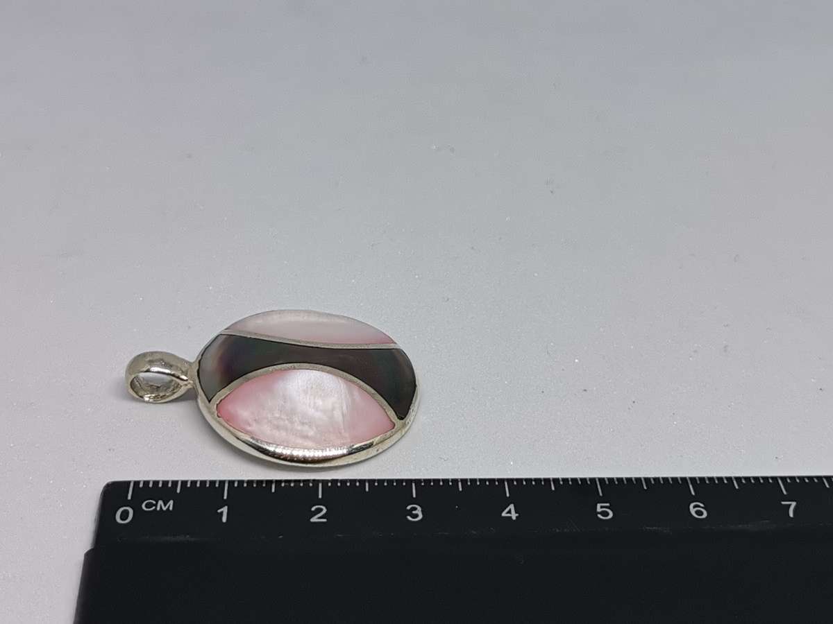 Silver Labradorite and Abalone Pendant