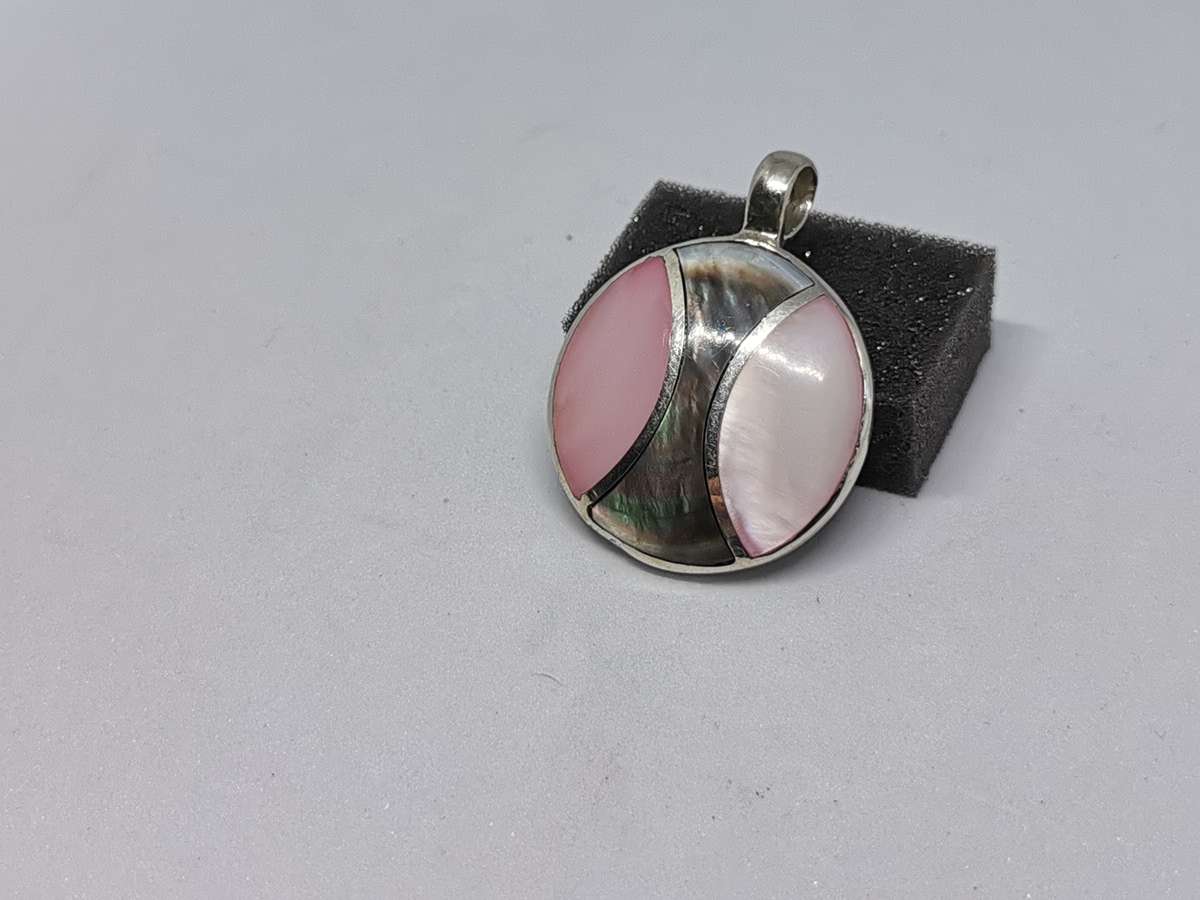 Silver Labradorite and Abalone Pendant