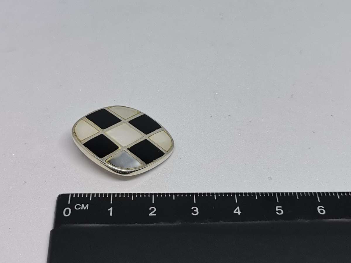 Silver Onyx and Pearl Pendant