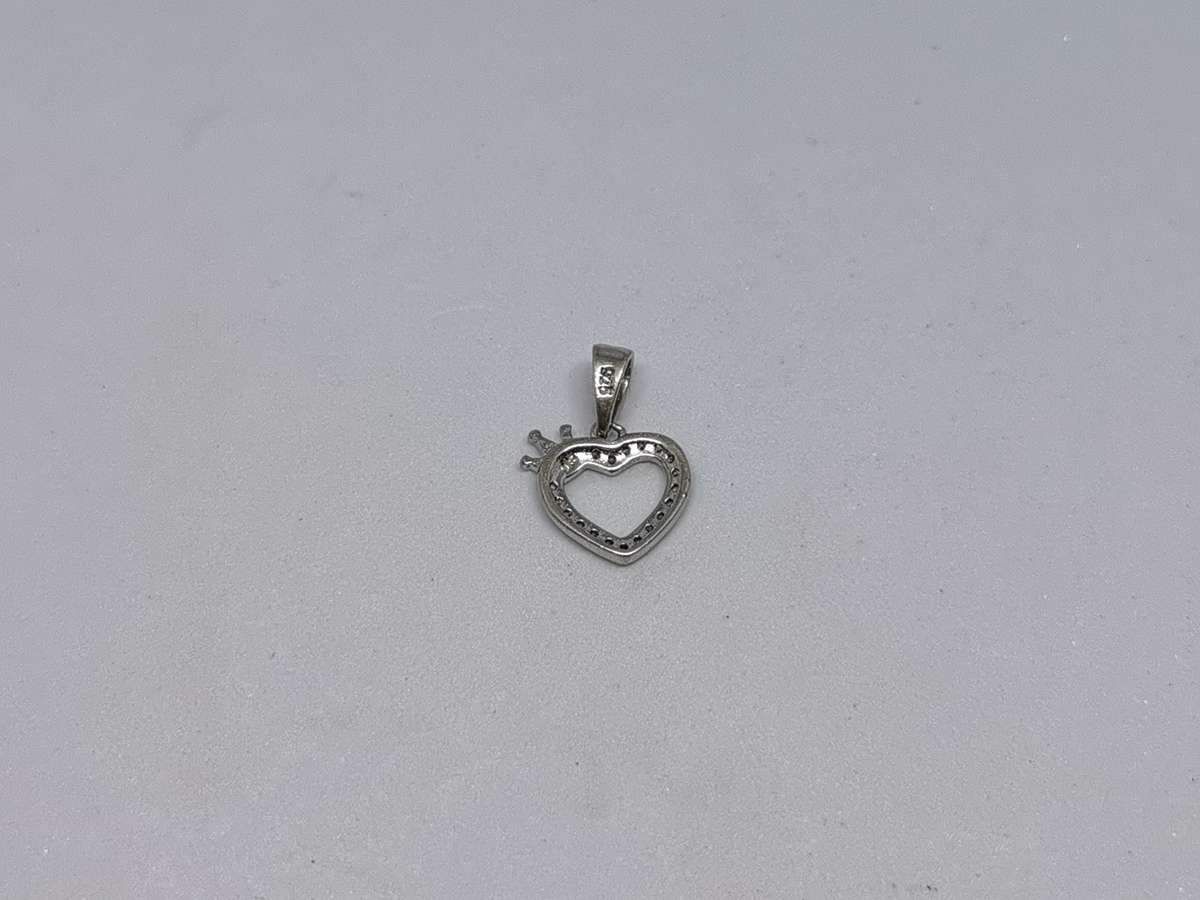 *R1 Auction* Silver Heart and Crown Pendant