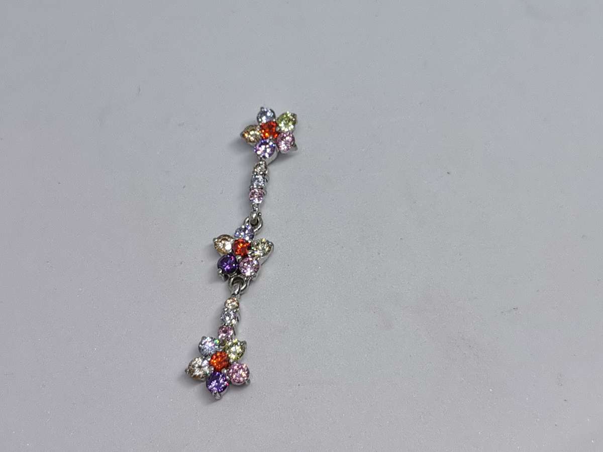 Silver Dangling Flower Pendant