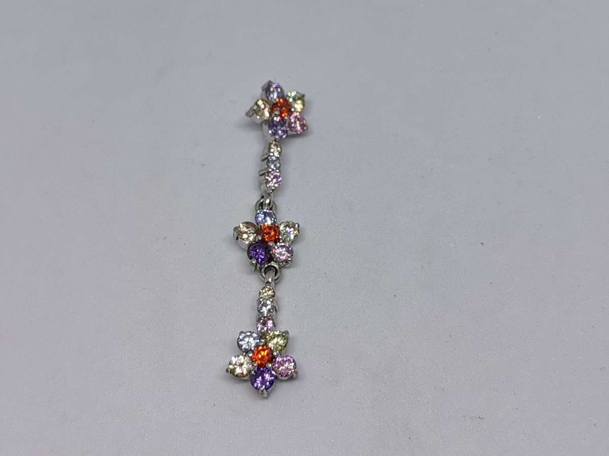 Silver Dangling Flower Pendant