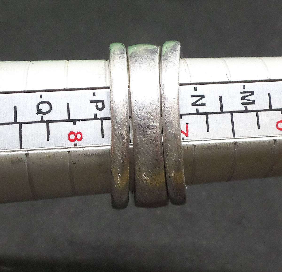 Two Tone Silver 3 piece Stack ring