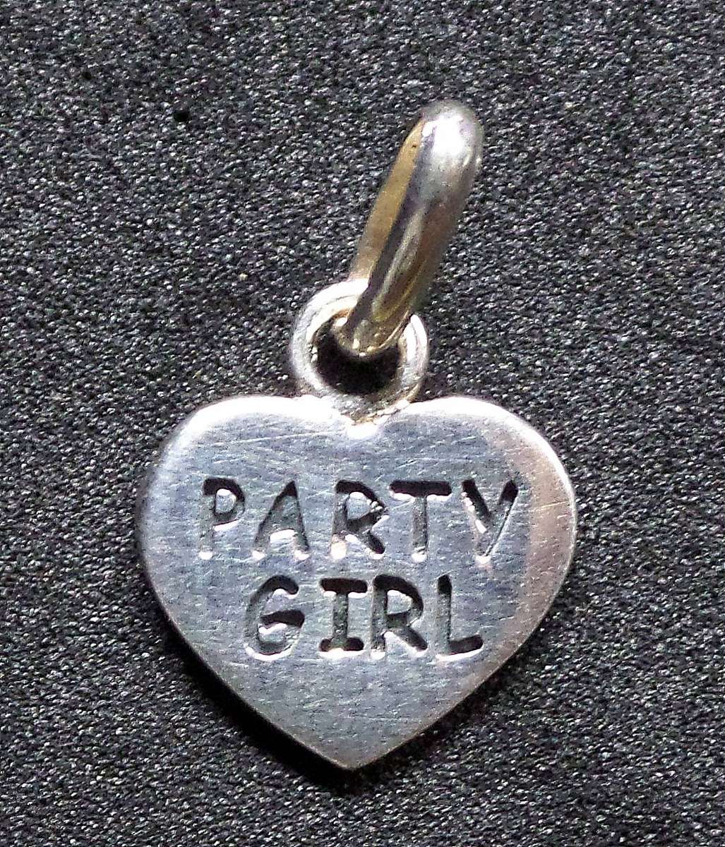 *R1 Auction* Silver 'Party Girl' heart charm