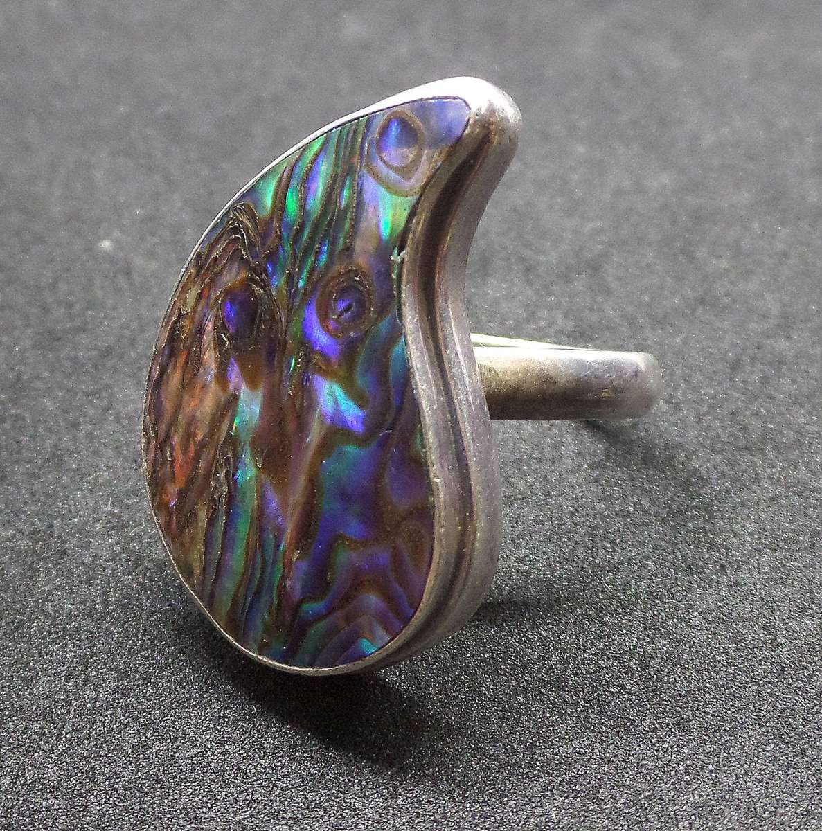 Silver & Shell adjustable statement ring