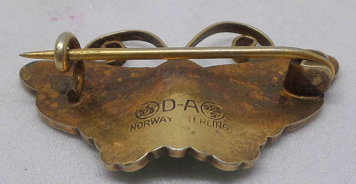 Silver & Enamel butterfly brooch by David-Anderson, Norway