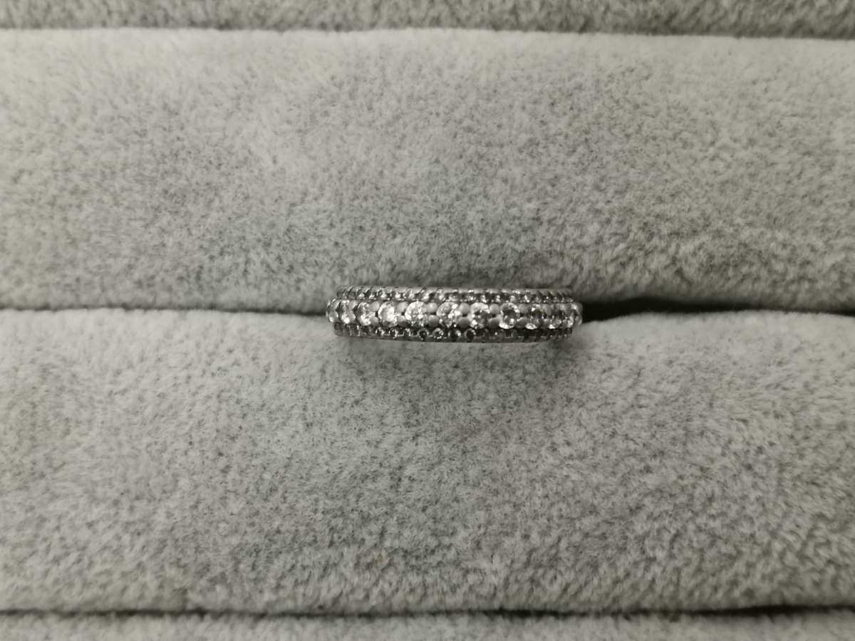 925Silver: Half Eternity Ring - Multiple CZ - Size J3/4