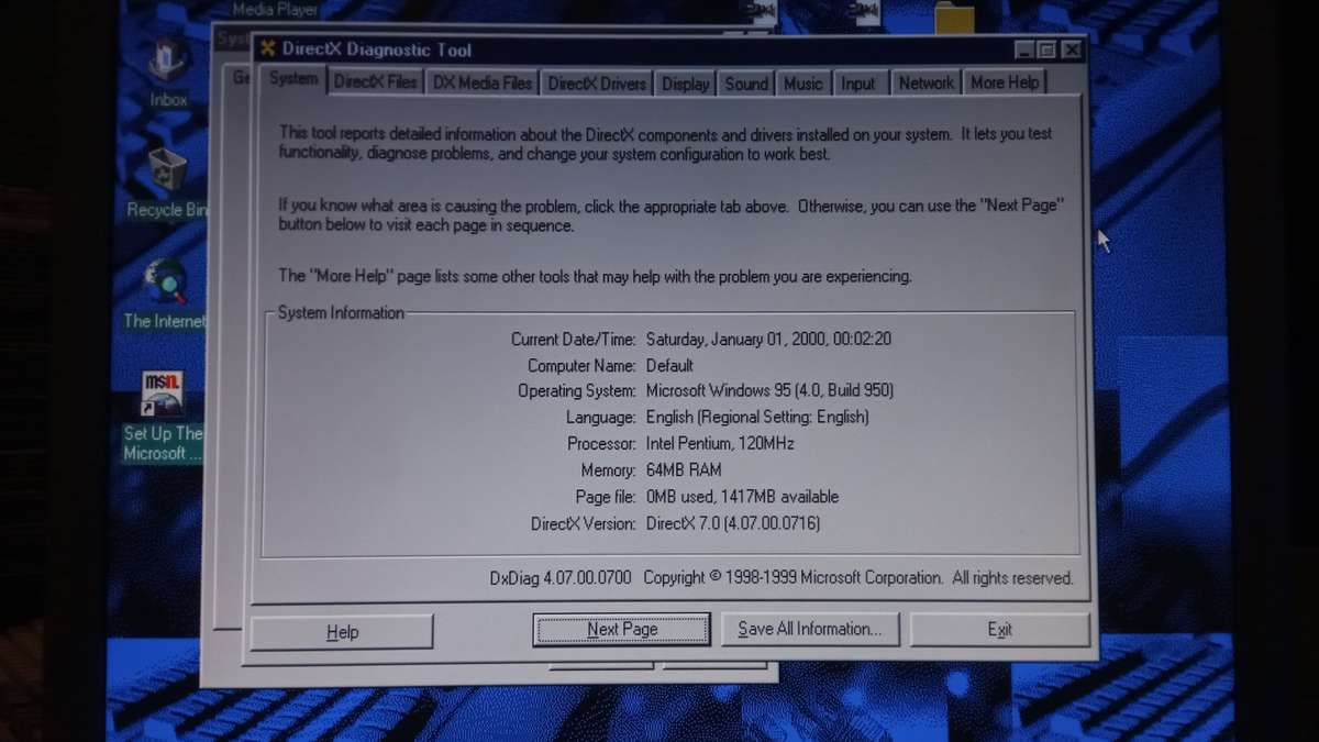 Intel Pentium 120MHz computer