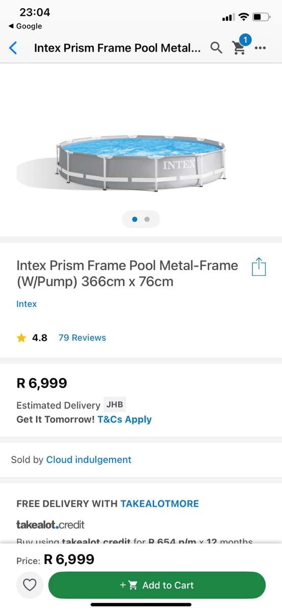 Intex Prism Frame Pool Metal-Frame (W/Pump) 366cm x 76cm