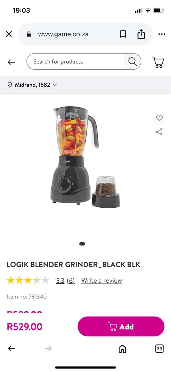 5x LOGIK BLENDER GRINDER_BLACK BLK