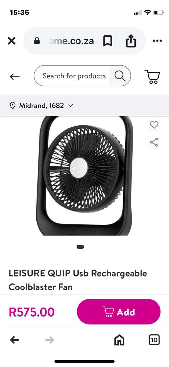 LEISURE QUIP Usb Rechargeable Coolblaster Fan