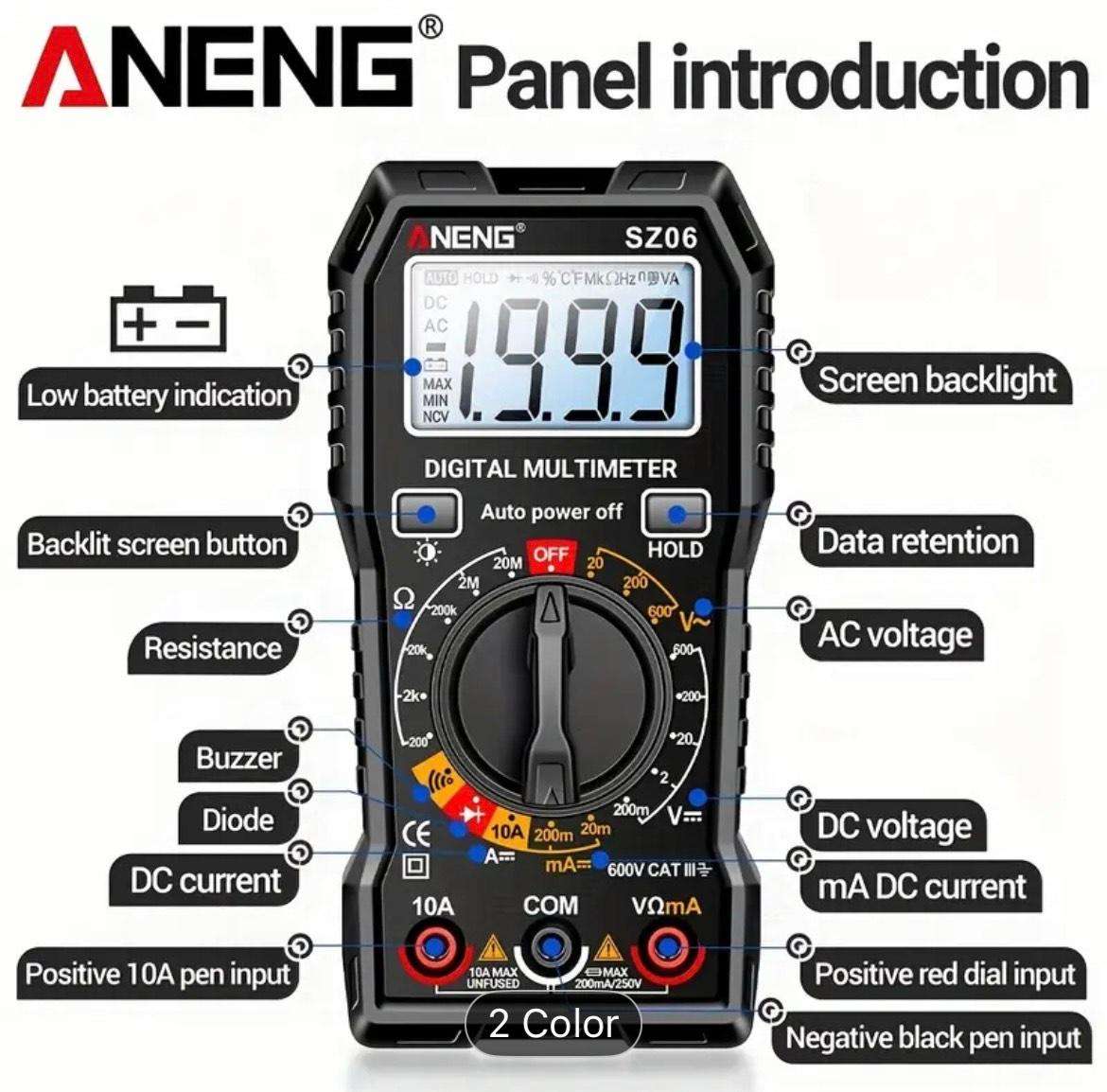 ANENG SZ06 Smart Digital Multimeter-Black