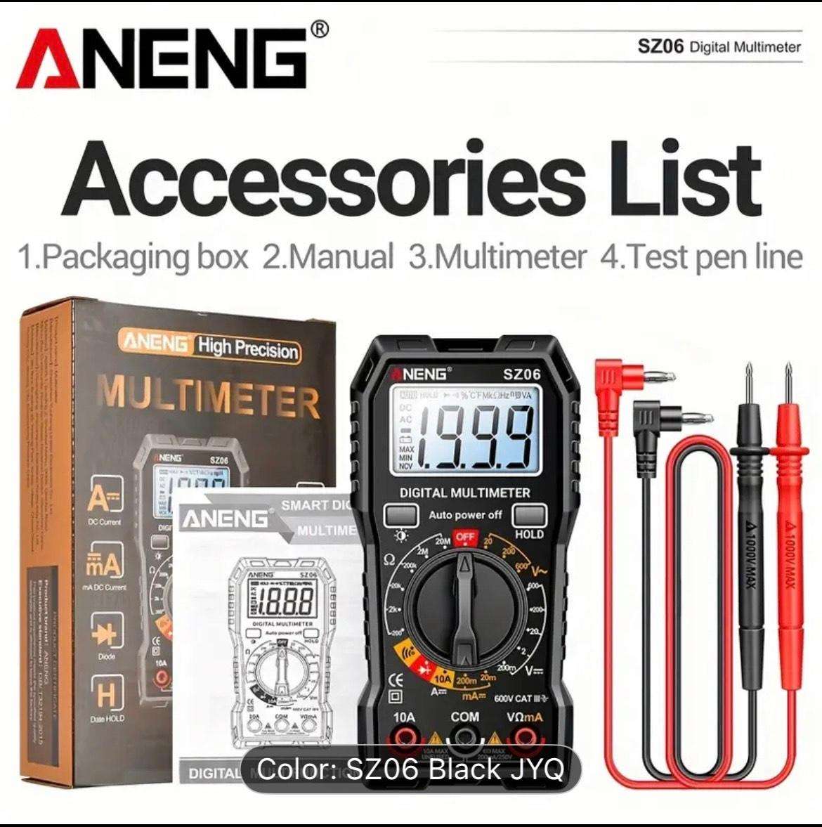 ANENG SZ06 Smart Digital Multimeter-Black