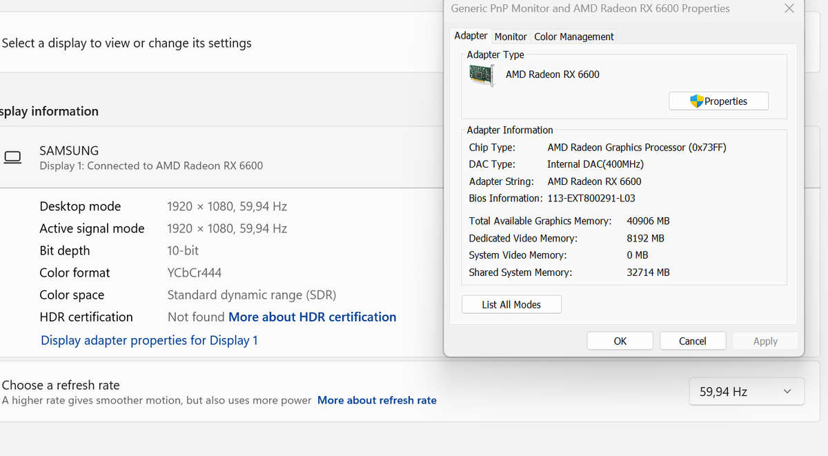 AMD GAMING PC RYZEN 5 5500, 64GB DDR4 3200MHZ 1TB SSD RX 6600 8GB GDDR6