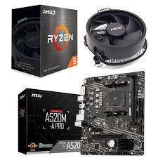 MSI A520 MOTHERBOARD+CPU RYZEN 5 5500+4GB DDR4 RAM COMBO FAULTY READ DISCRIPTION