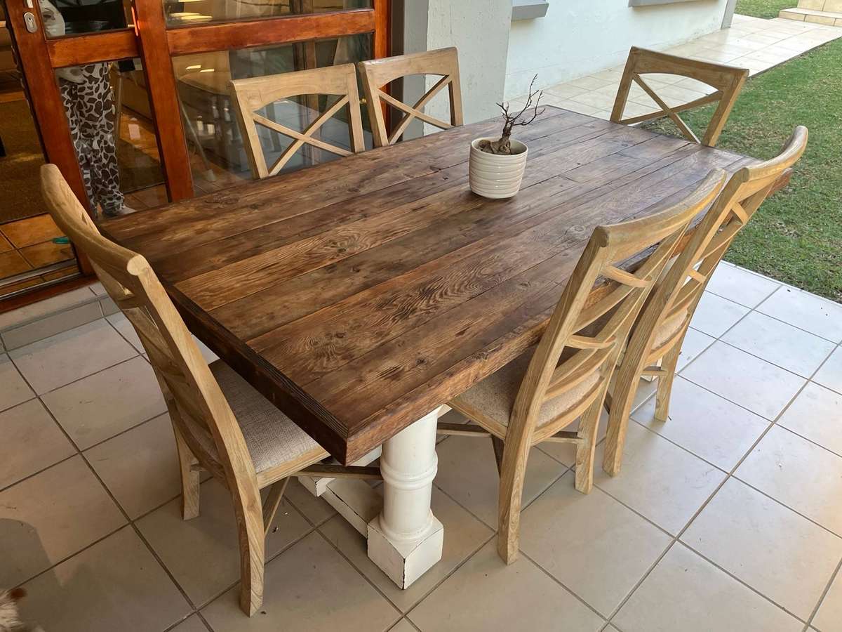 6 Seater Premium Sleeper Wood Table and chairs (All included in price)