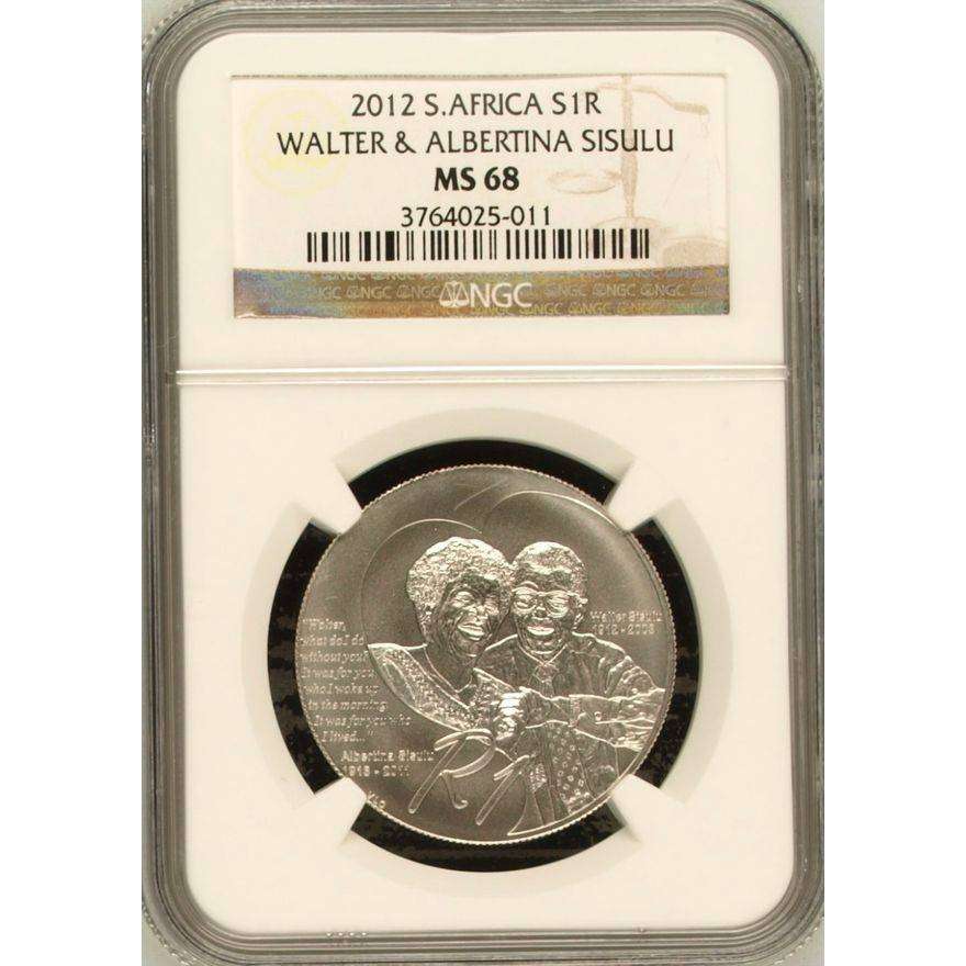 2012 Protea Silver R1 ~ NGC MS 68 ~ "Walter & Albertina Sisulu"