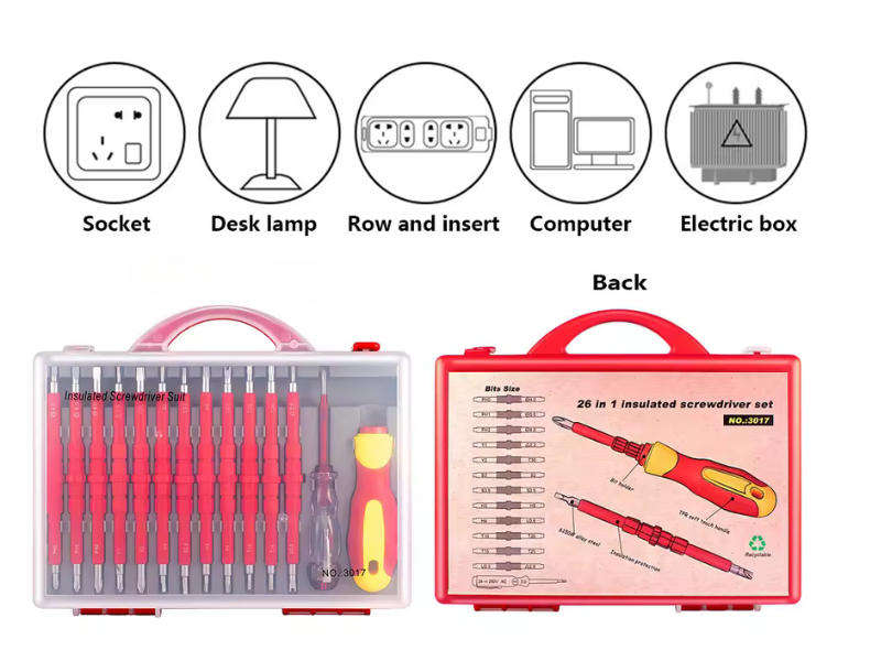 ES Electrician Magnetic Insulated Screwdriver/Torx 26 in 1 set with case