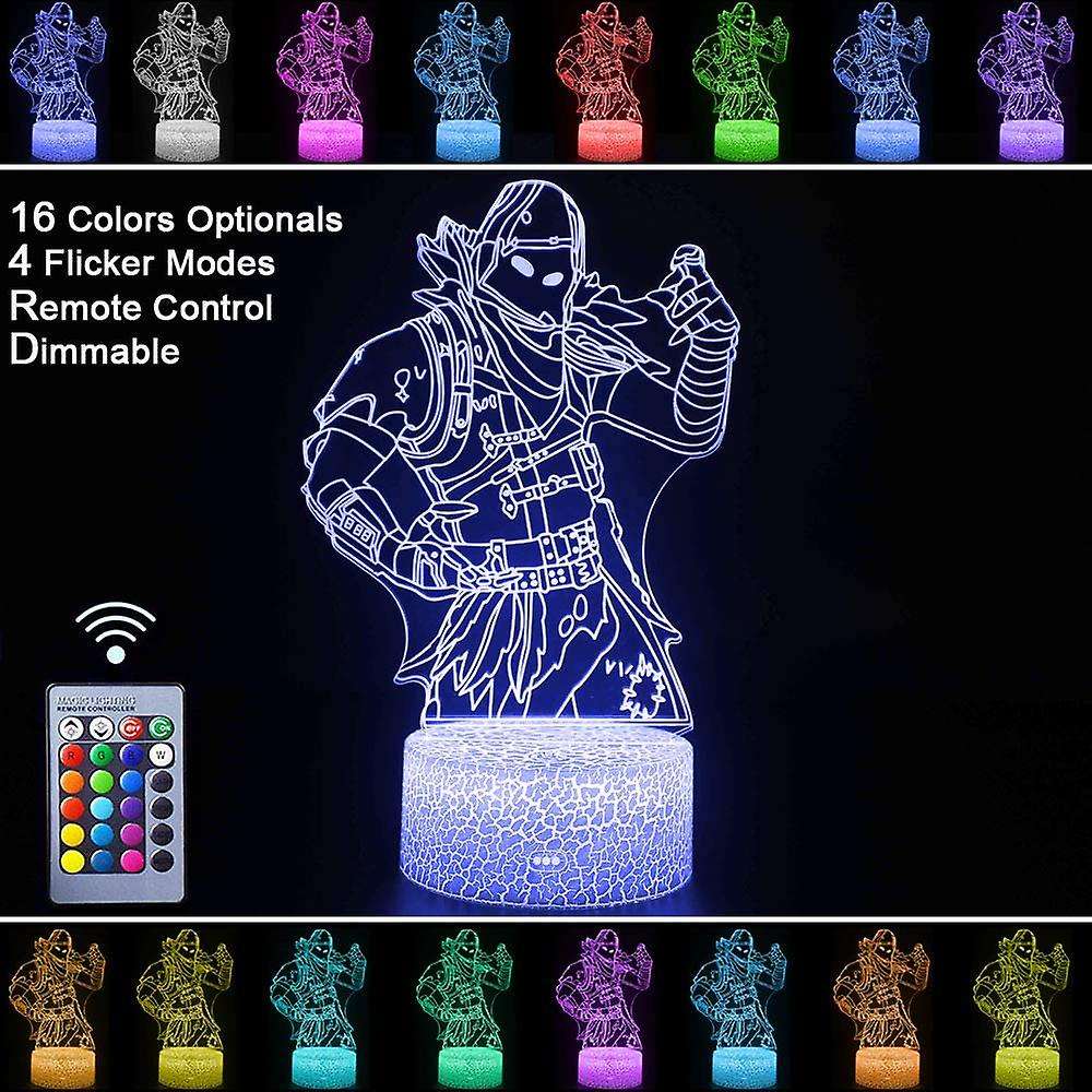 Fortnite Battleroyale Colour Changing Night Light Lamp 3d Mood Effect Led