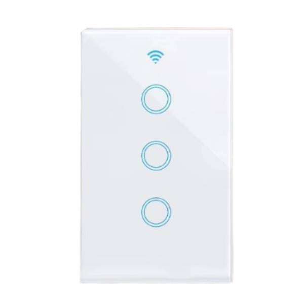 Smart Wi-Fi Light Switch 3 Gang White - works with or without neutral - with 2 way switching -Tuya