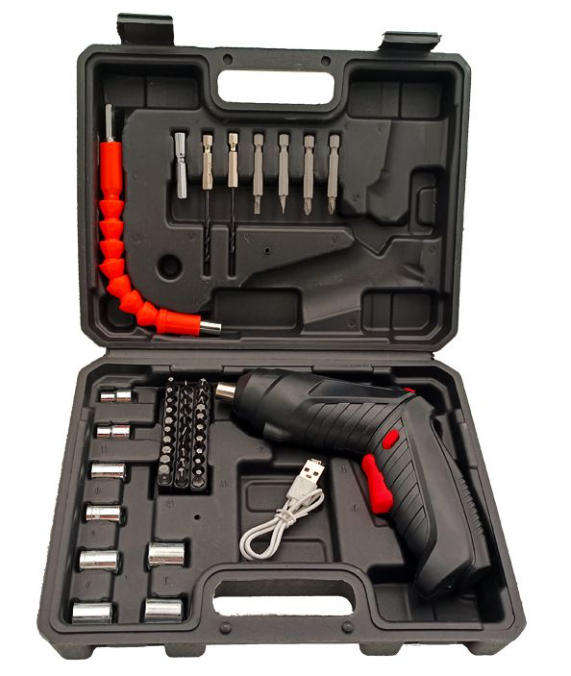 47-Piece Cordless Electric Screwdriver Set with sockets  3.6V Rechargeable Lithium-Ion