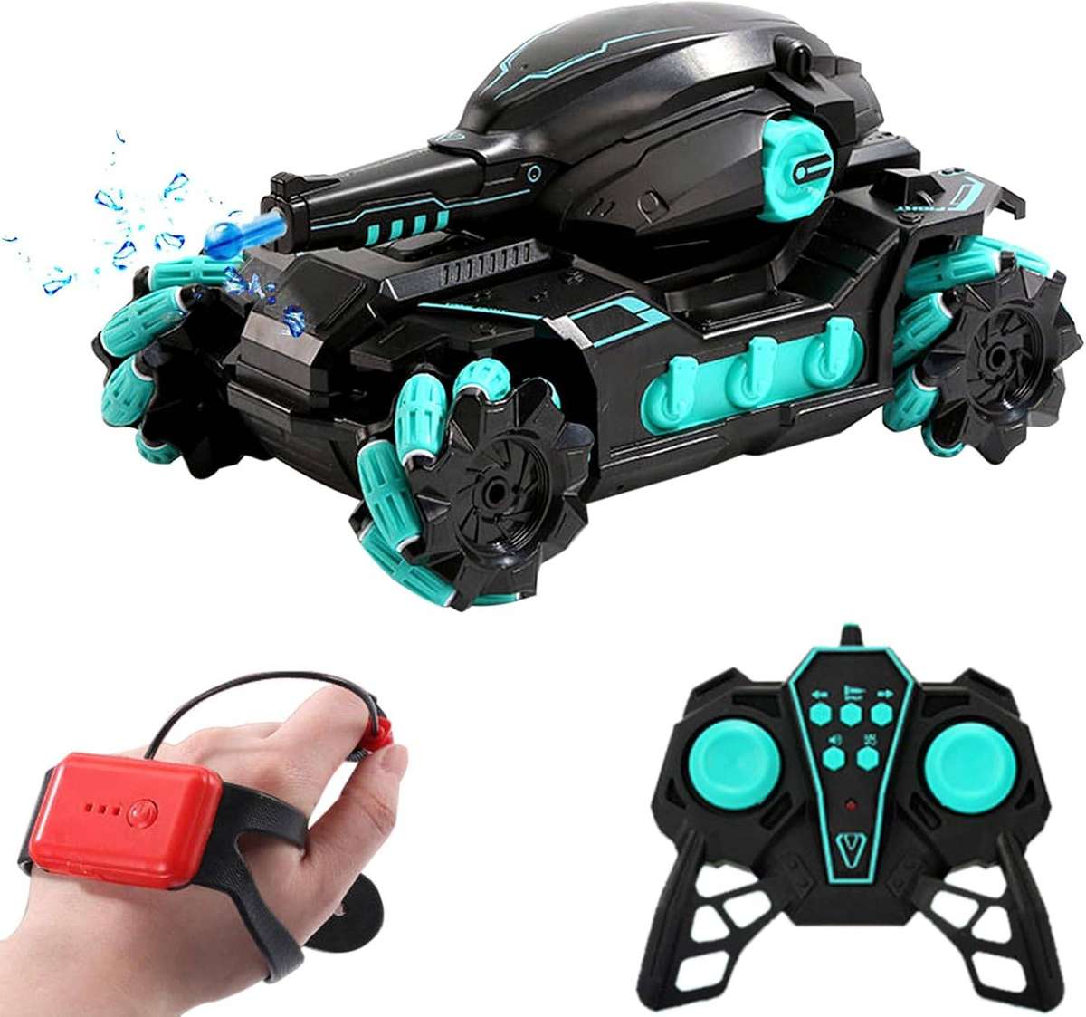 RC Tank shooting water bomb, 2.4GHz Remote Control /Hand Gesture Sensor Car 4x4 -360° rotation/drift